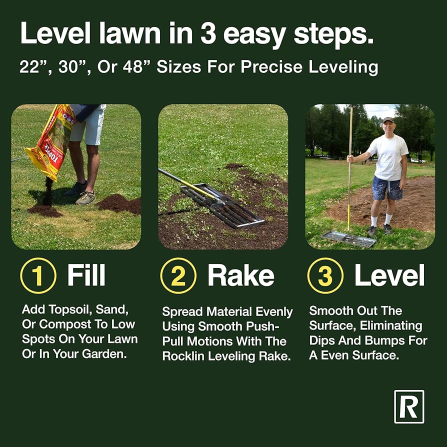 Landscape Products ラグ(リン) Amazon.com : Rocklin™ Lawn Leveling Rake | Levelawn Tool